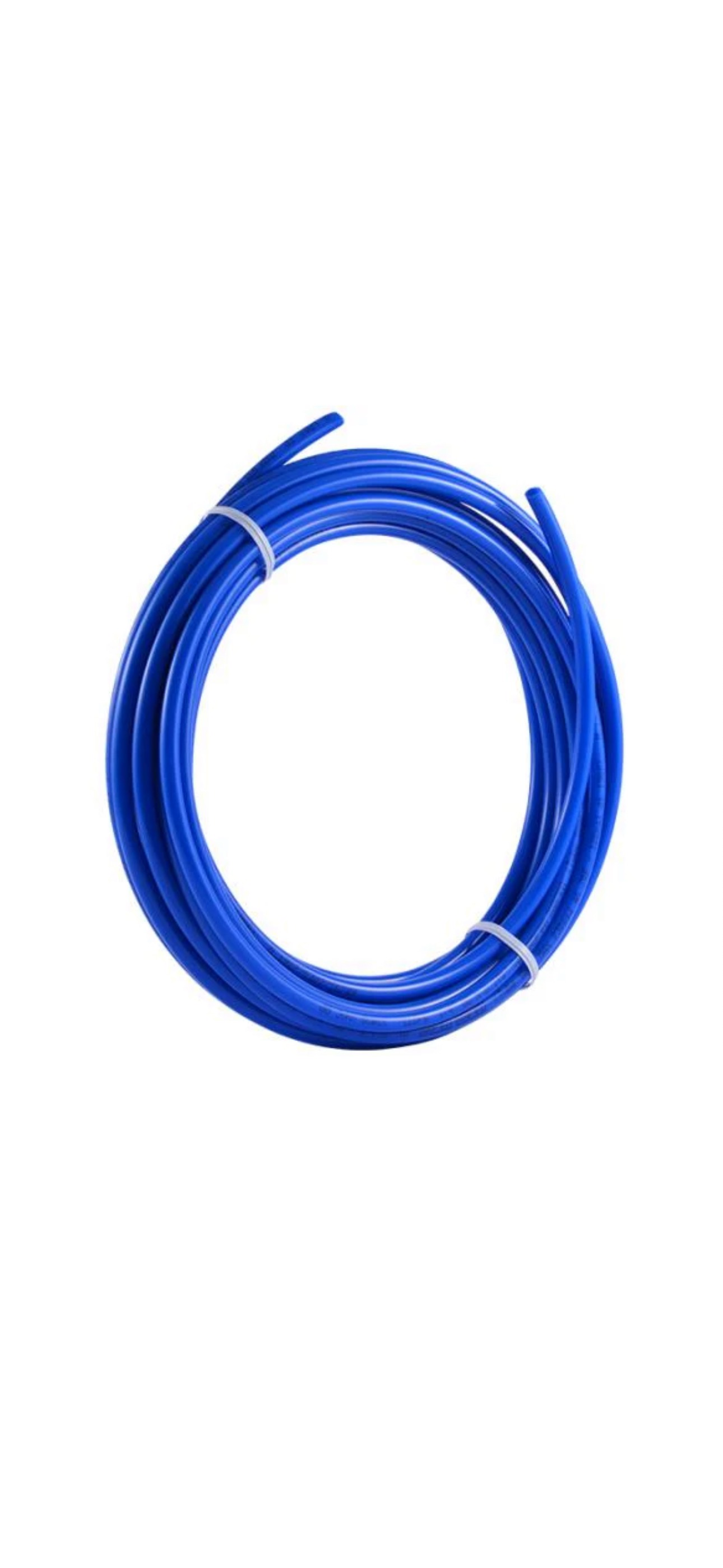 Tuyau en polyéthylène pour eau potable, rouleau bleu.